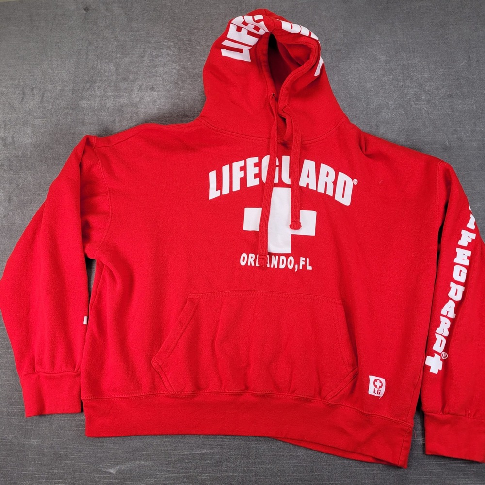 Lifeguard Orlando Florida Mens XL Red Graphic‎ Hoodie Popularity Products XL